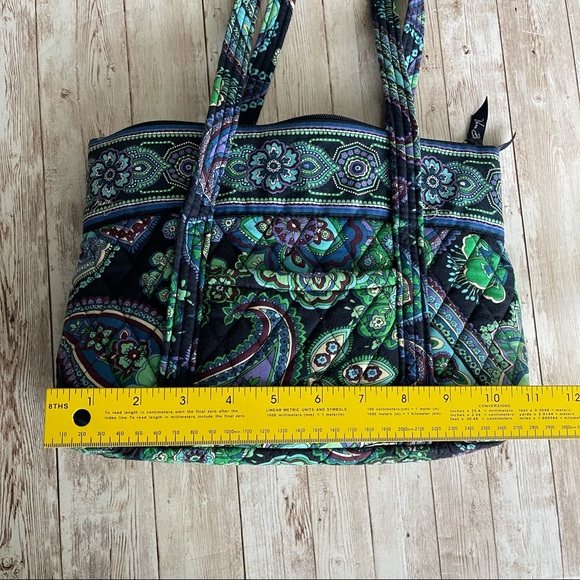 VERA BRADLEY GREEN BLUE SHOULDER BAG PAISLEY - Picture 5 of 10